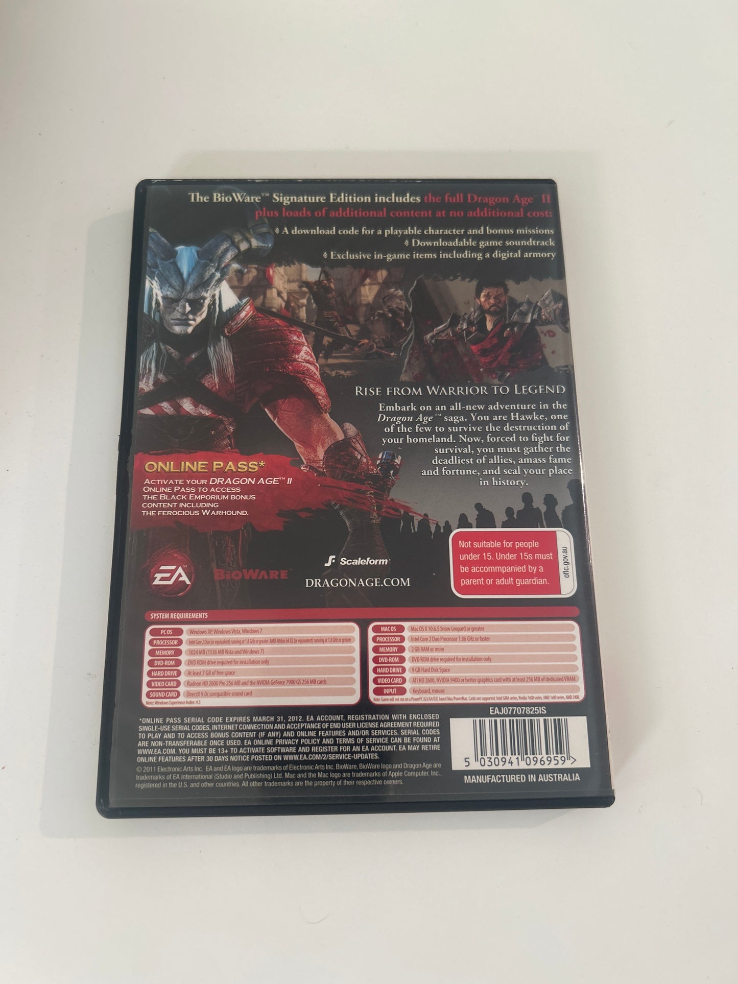 Dragon Age II PC DVD ROM BioWare Signature Edition