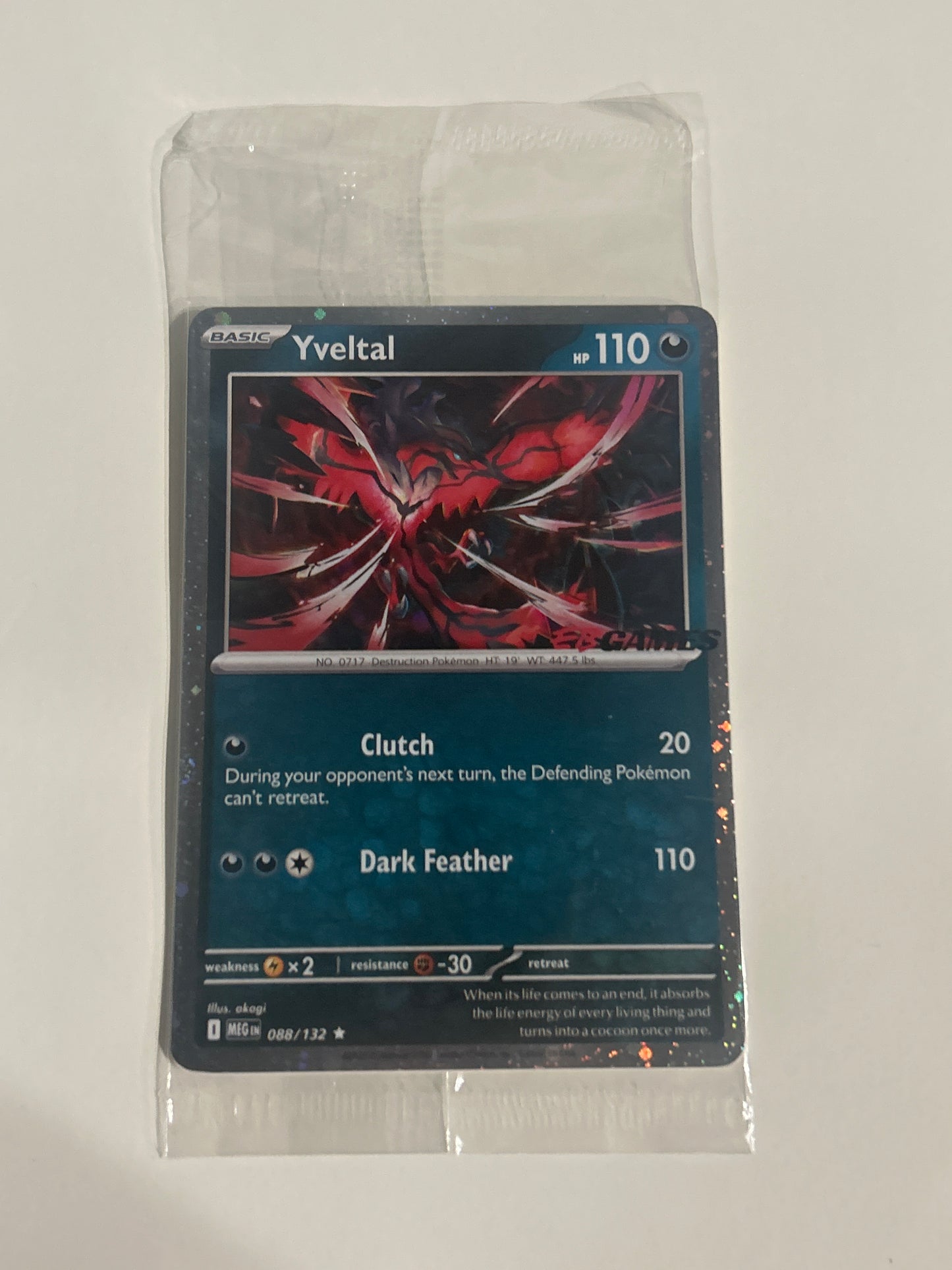 Yveltal 088/132 EB Games Stamp Promo Sealed Mega Evolution Pokémon